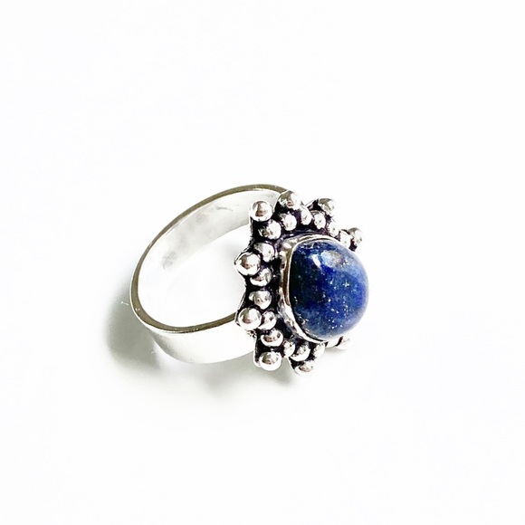 Anthropologie Jewelry - Lapis Lazuli Size 6.5 Handmade Silver Ring NEW Navy Blue Gemstone